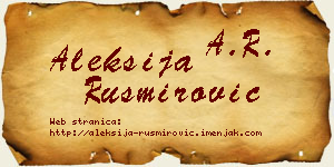 Aleksija Rusmirović vizit kartica
